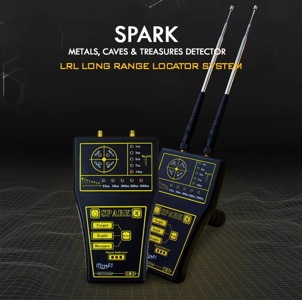 MWF Detector de metales de largo alcance Spark, detector de metales  profesional, descubre oro y plata subterráneos, puntero de metal incluido
