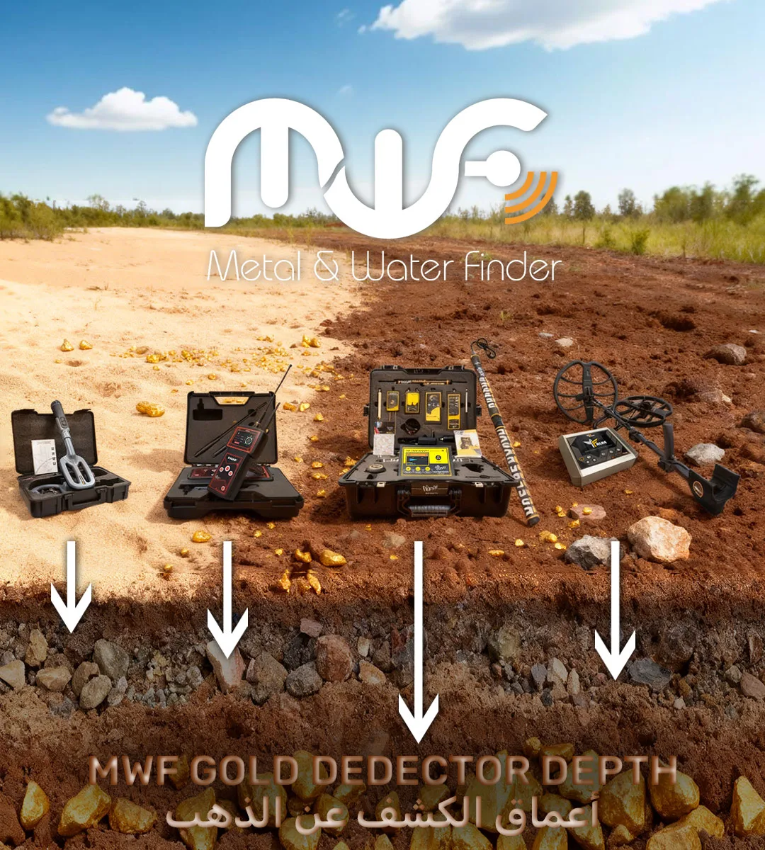 gold deector depth / أعماق الكشف عن الذهب