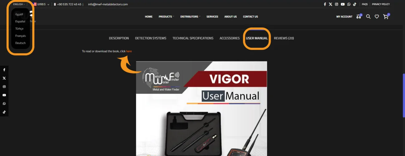 User Manual - adjust metal detector settings