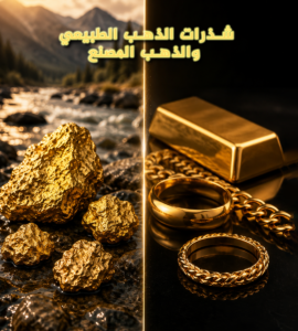 شذرات الذهب الطبيعي والذهب المصنع