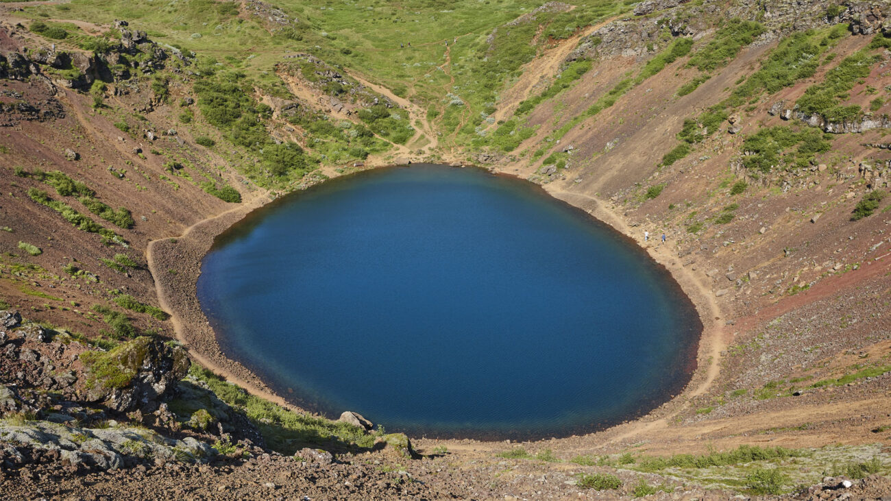 kerid crater filled with water
